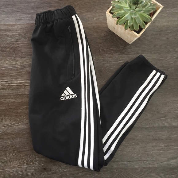 adidas Other - Adidas Climacool Black Training Pants Three White Stripes #5 Youth Large